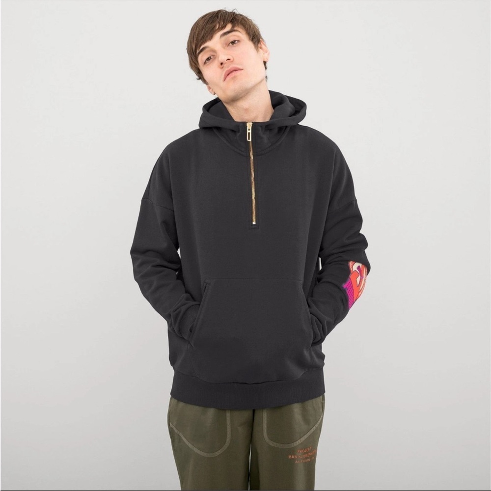 Puma x Han Kjøbenhavn Hoodie Men Size S 1/2 Zip Streetwear Athleisure Y2K Urban